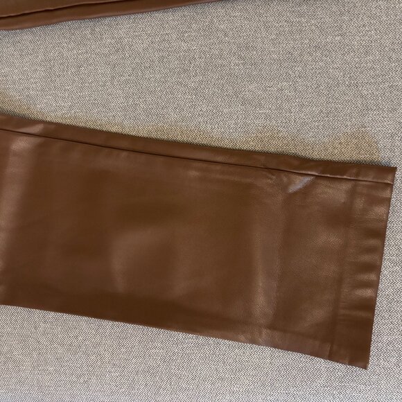 Oak + Fort Faux Leather Pants – Size 2 (Brown) - Picture 2 of 7